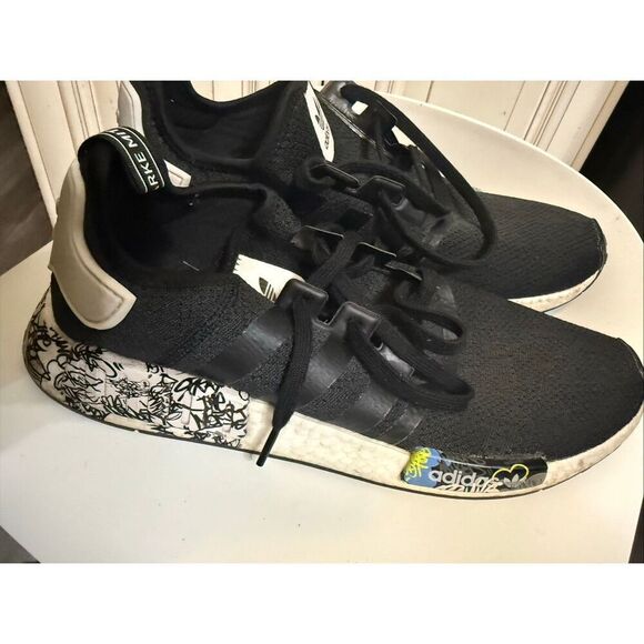Adidas Men's NMD R1 Graffiti Lace Up Athletic Sneaker Shoes Black Size 13 - Picture 2 of 13